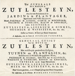 202169 Afbeelding van de titelpagina van een serie van 20 prenten van het kasteel Zuilenstein bij Amerongen.
